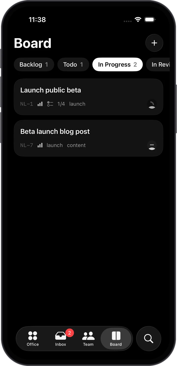 The task board