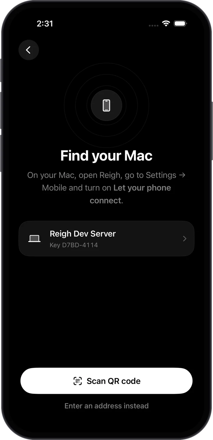 Pairing with your Mac